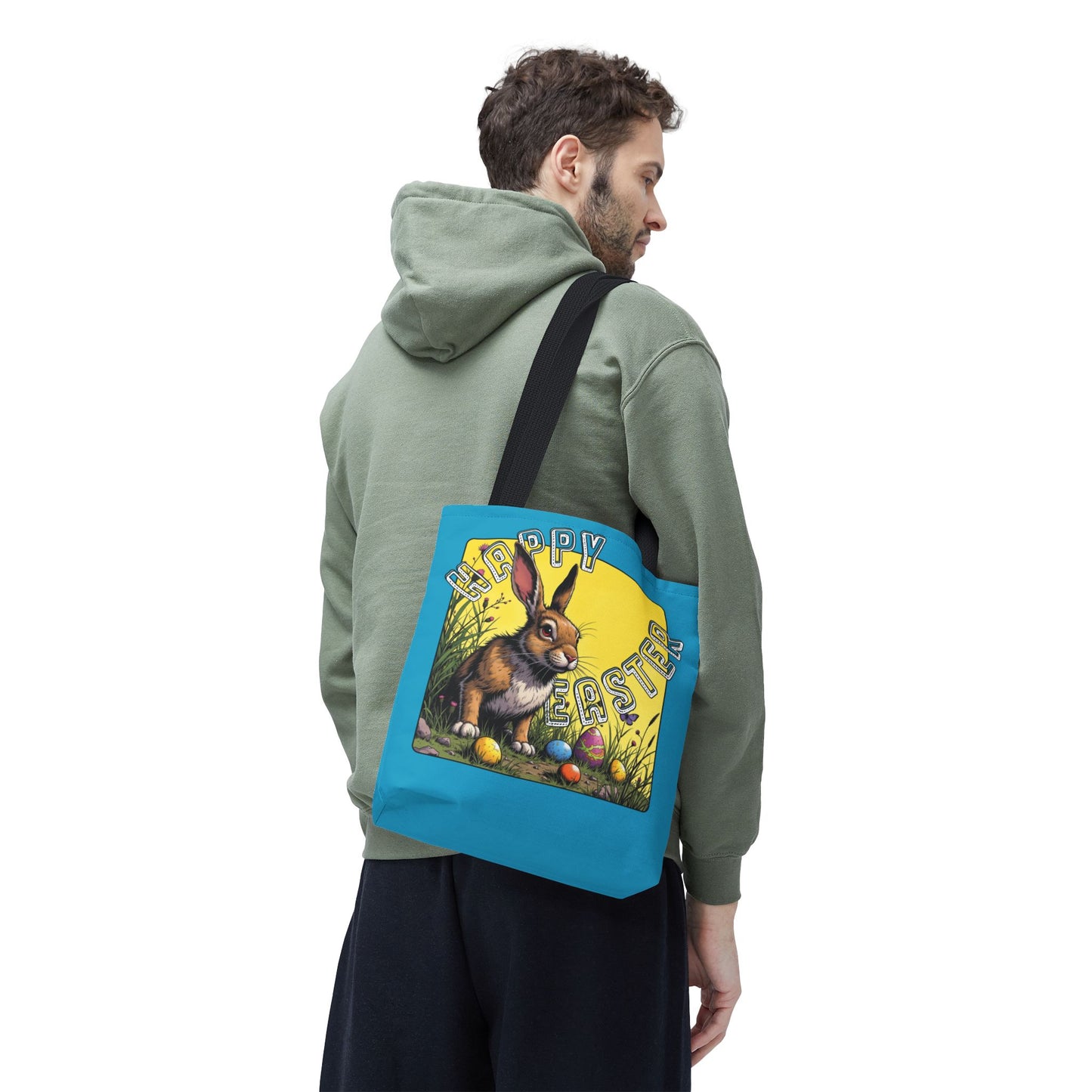 Happy Easter Tote Bag - Vibrant Bunny Design for Spring Celebrations, Easter bunny