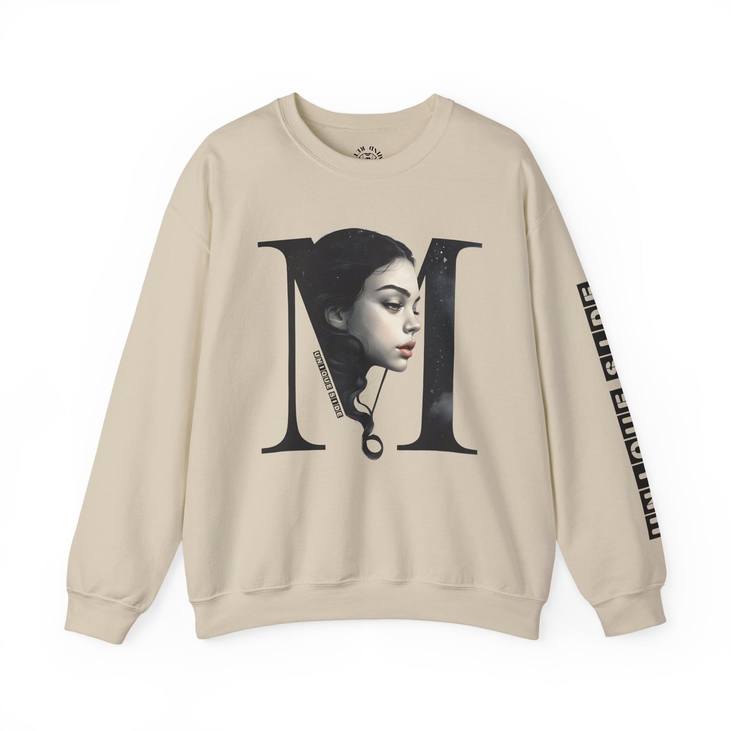 Letter M, Stylish Artistic Sweatshirt, Trendy Crewneck, Graphic Sweater, Cozy Unisex Top, Unique Gift for Art Lovers, Everyday Comfort