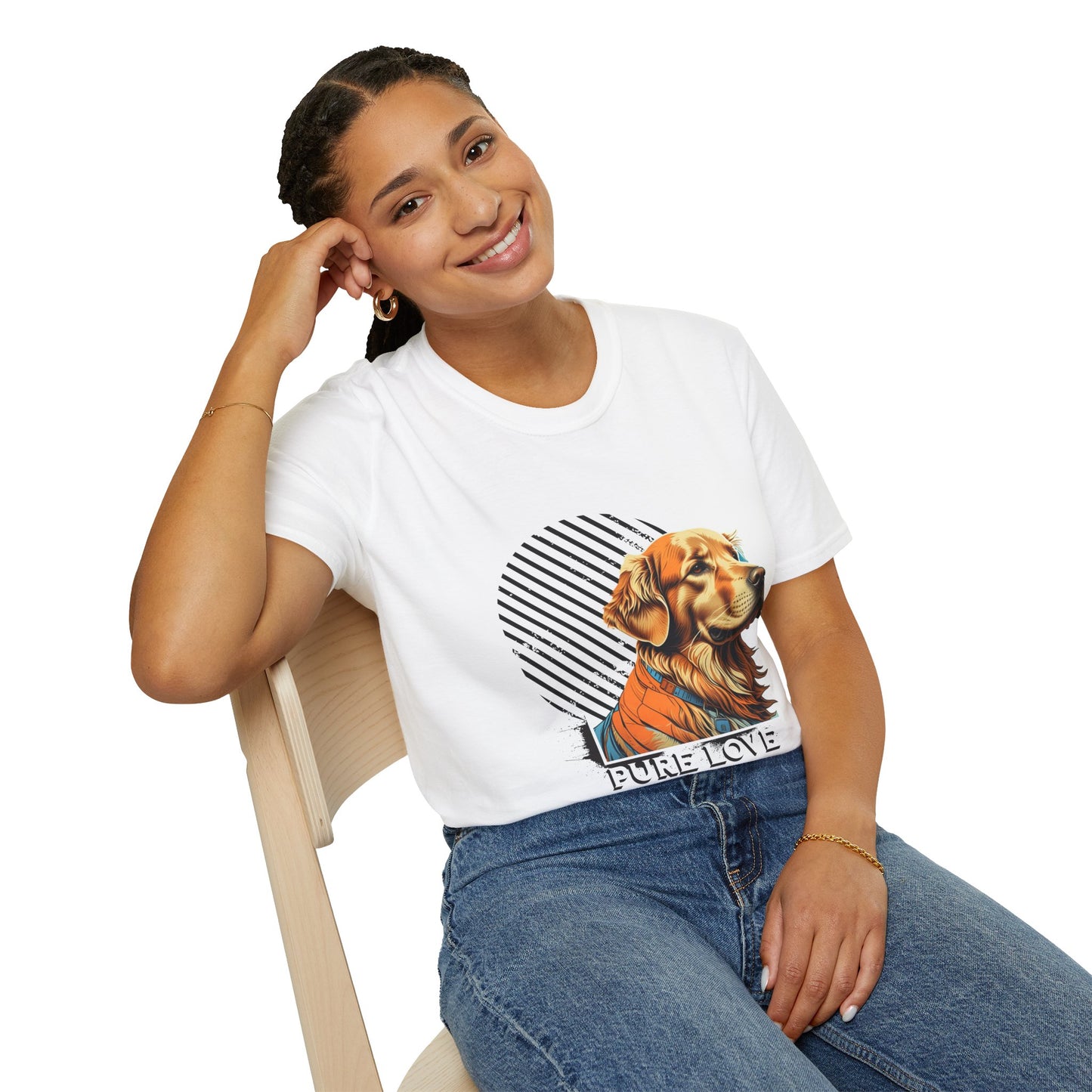 Pure Love Golden Retriever T-Shirt – Unisex Softstyle Tee for Dog Lovers