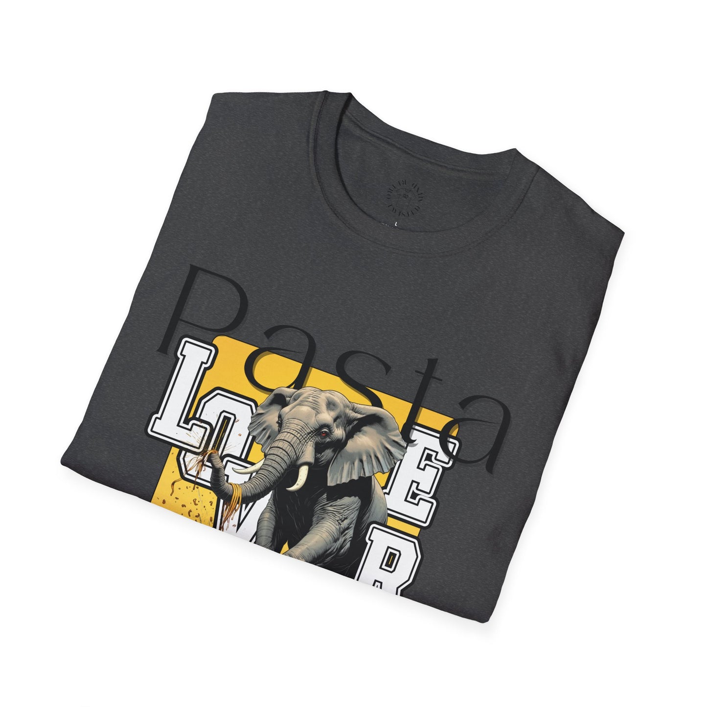 Pasta Lover Unisex Softstyle T-Shirt - Playful Elephant Graphic Tee,elephant,twisted