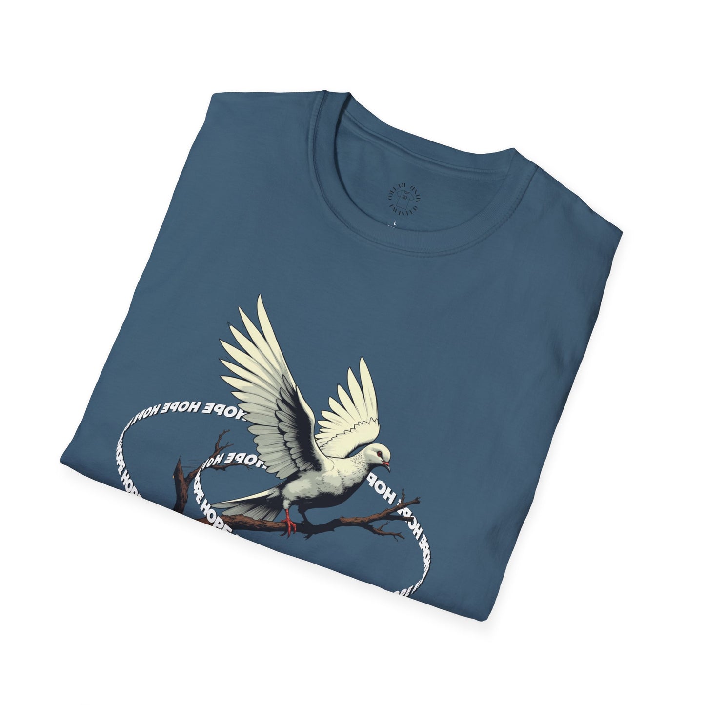 Hopeful Wings Unisex Softstyle T-Shirt - Inspirational Graphic Tee,dove,twisted