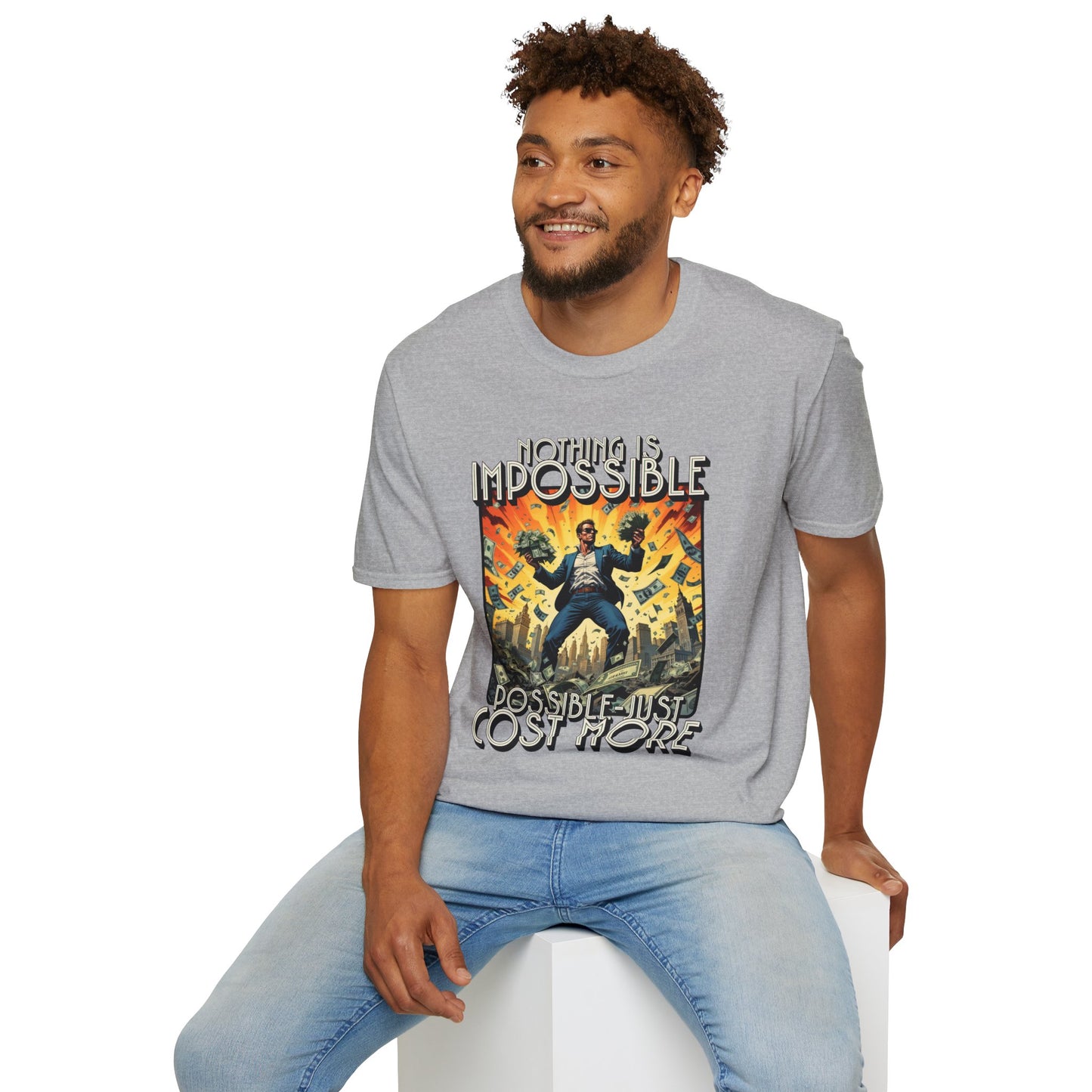 Unisex Softstyle T-Shirt - 'Nothing is Impossible, Possible Just Cost More' Graphic Tee.twisted