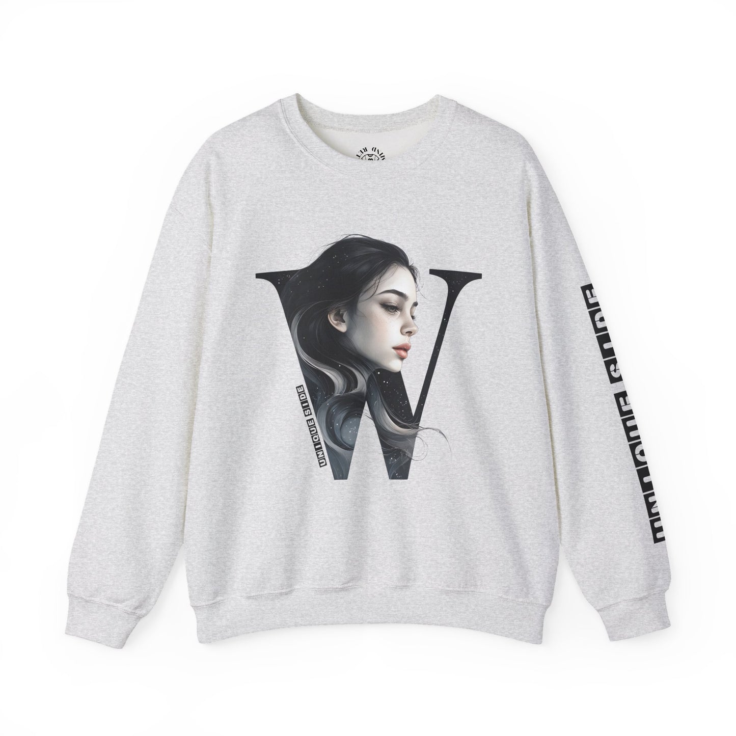 Letter W, Stylish Artistic Sweatshirt, Trendy Crewneck, Graphic Sweater, Cozy Unisex Top, Unique Gift for Art Lovers, Everyday Comfort