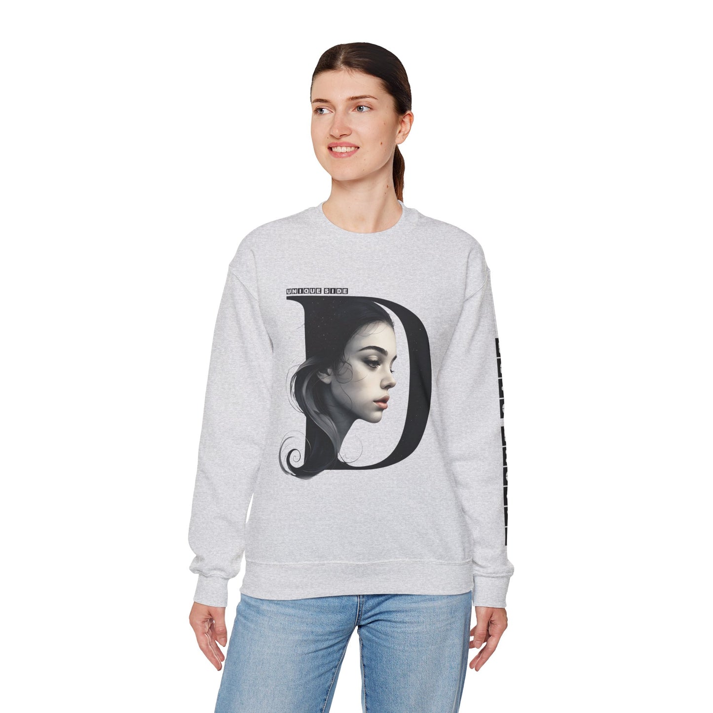 Letter D,Stylish Artistic Sweatshirt, Trendy Crewneck, Graphic Sweater, Cozy Unisex Top, Unique Gift for Art Lovers, Everyday Comfort