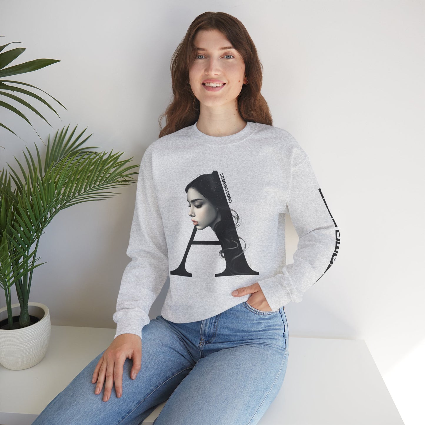 Letter A,Stylish Artistic Sweatshirt, Trendy Crewneck, Graphic Sweater, Cozy Unisex Top, Unique Gift for Art Lovers, Everyday Comfort