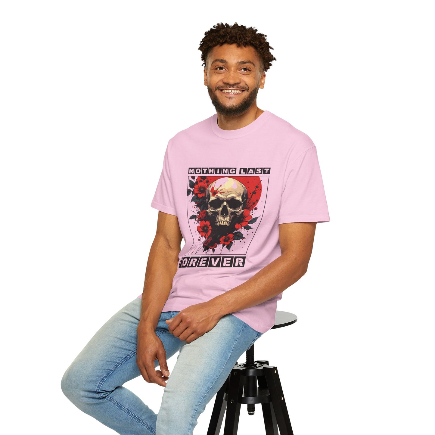 Edgy Skull Graphic T-Shirt - Unique Casual Wear, Unisex Streetwear, Gift for Music Lovers, Halloween Costume, Forever Quote Tee