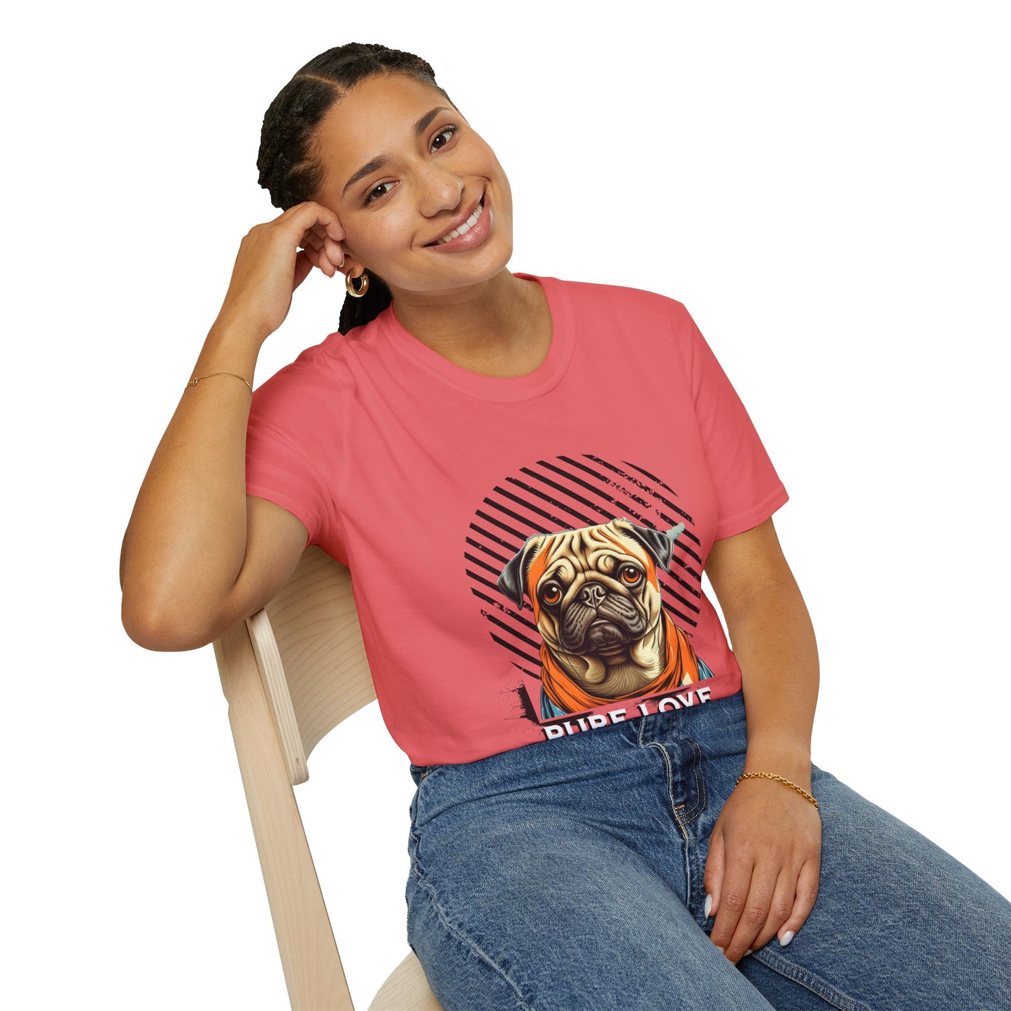 Pure Love Pug T-Shirt - Unisex Softstyle Tee