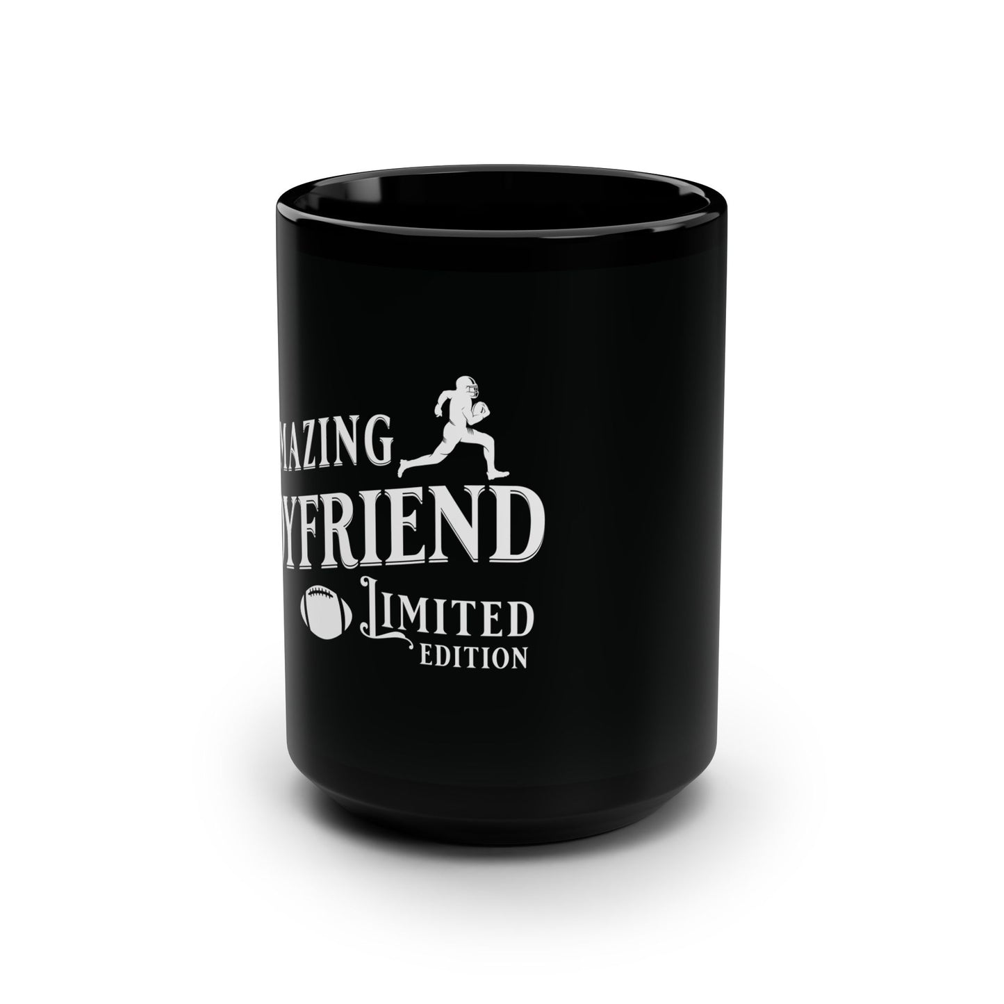 Amazing Boyfriend, Football, Valentine's day gift for him .Black Mug