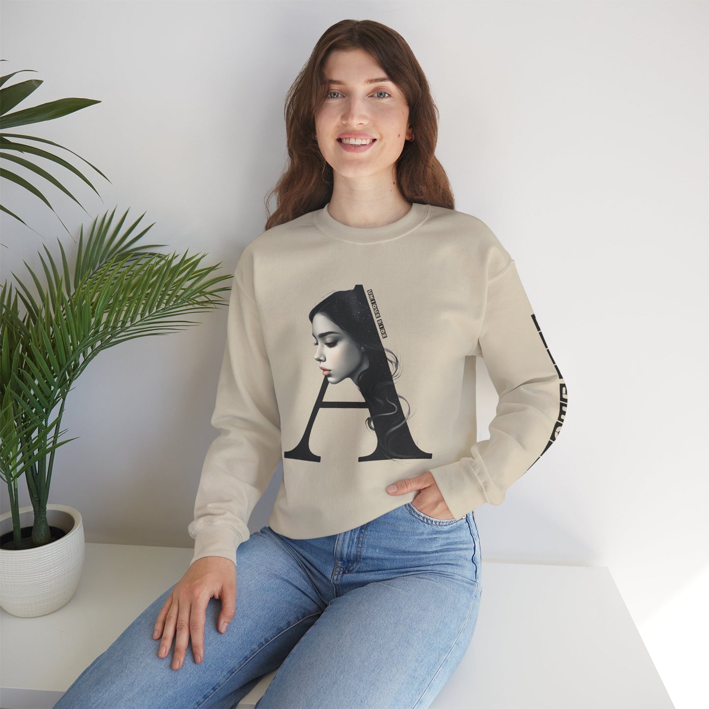 Letter A,Stylish Artistic Sweatshirt, Trendy Crewneck, Graphic Sweater, Cozy Unisex Top, Unique Gift for Art Lovers, Everyday Comfort