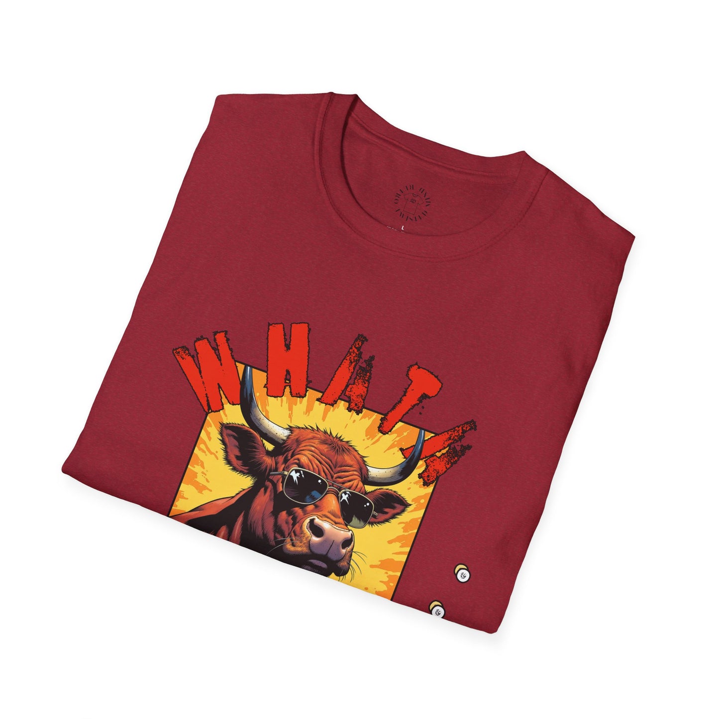 Whimsical Cow Graphic Unisex Softstyle T-Shirt - 'What bull Shhh...'