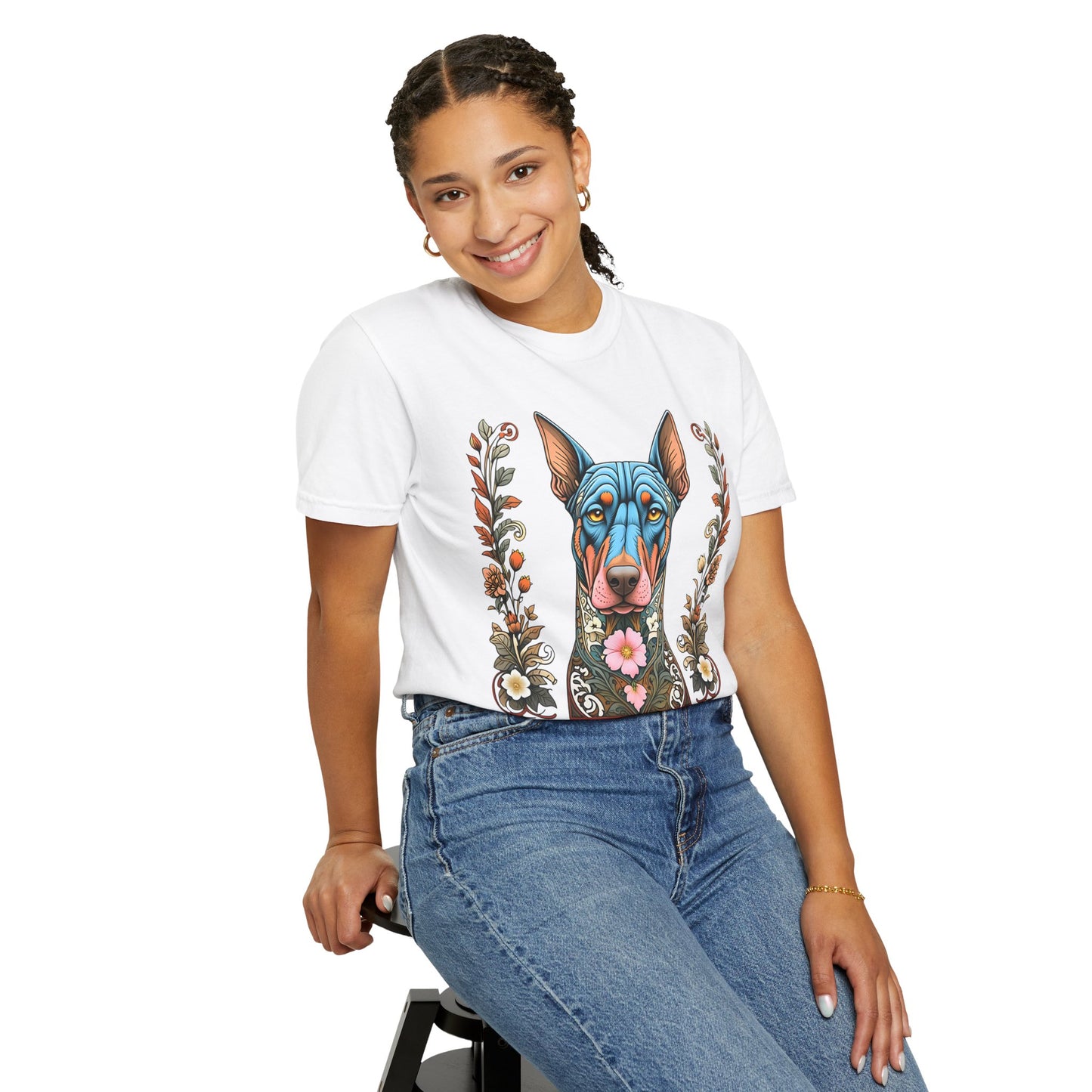 Unisex Pure Love Dog T-shirt - Vibrant Floral Design for Dog Lovers