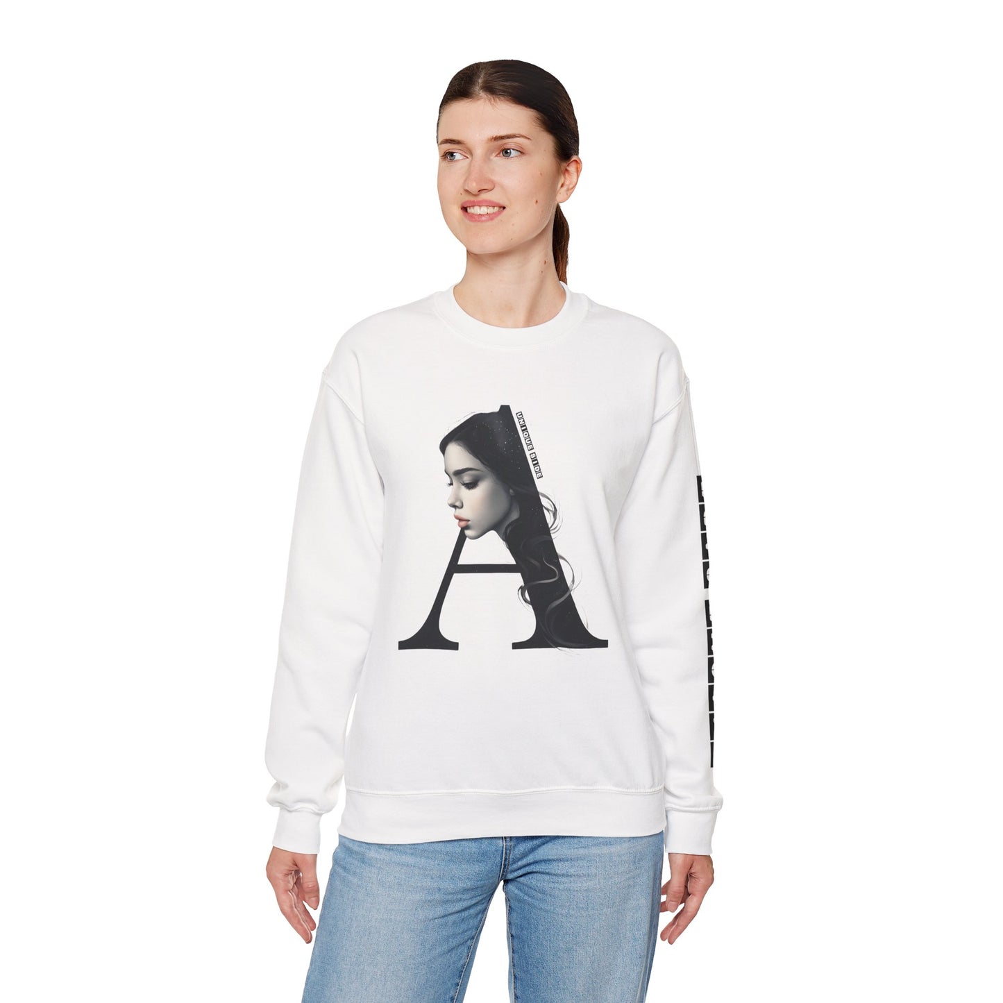 Letter A,Stylish Artistic Sweatshirt, Trendy Crewneck, Graphic Sweater, Cozy Unisex Top, Unique Gift for Art Lovers, Everyday Comfort
