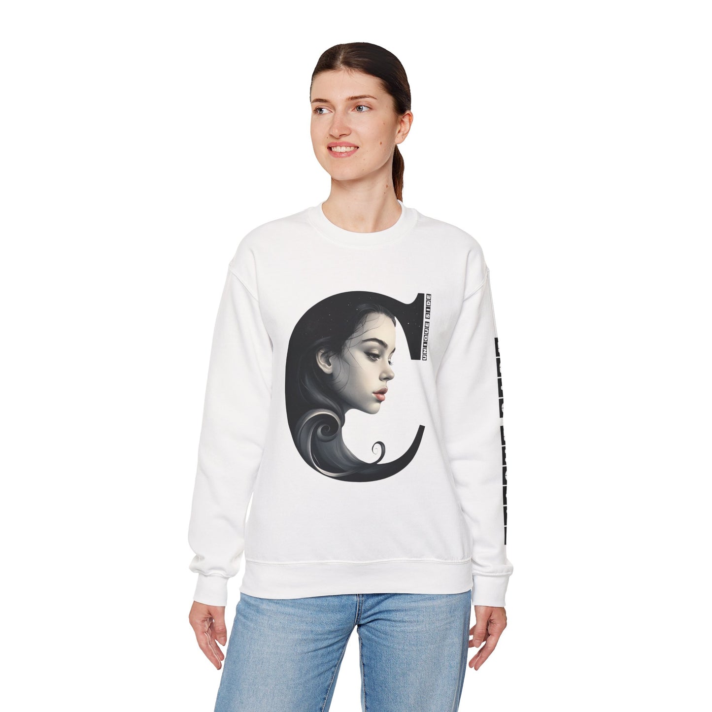 Letter C,Stylish Artistic Sweatshirt, Trendy Crewneck, Graphic Sweater, Cozy Unisex Top, Unique Gift for Art Lovers, Everyday Comfort