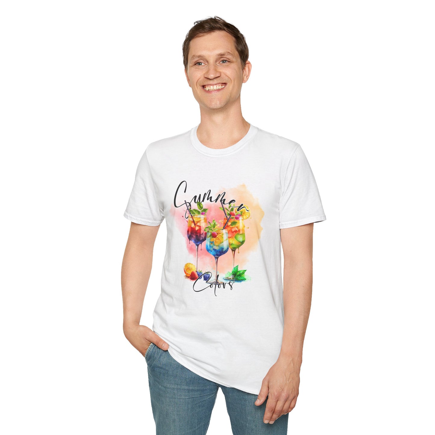 Colorful Floral Summer Unisex T-Shirt, Boho Shirt, Gift for Her, Vacation Tee, Festival Apparel, Summer Outfit
