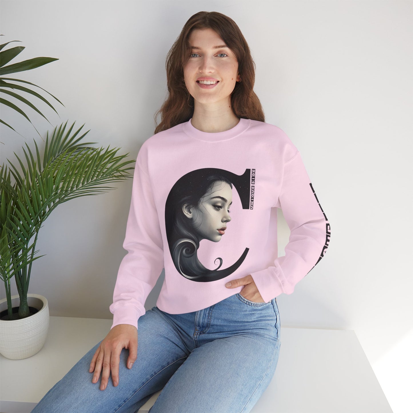 Letter C,Stylish Artistic Sweatshirt, Trendy Crewneck, Graphic Sweater, Cozy Unisex Top, Unique Gift for Art Lovers, Everyday Comfort