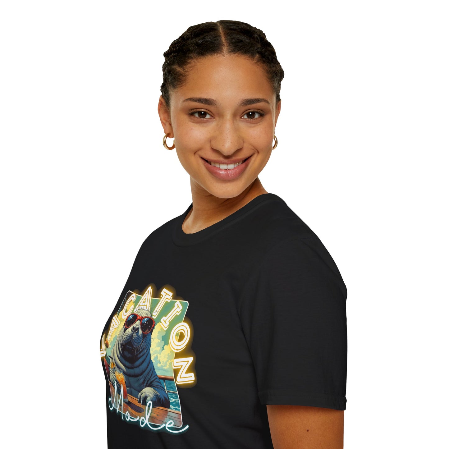 Vacation Mode Unisex T-Shirt - Fun Summer Beach Graphic Tee,manatee