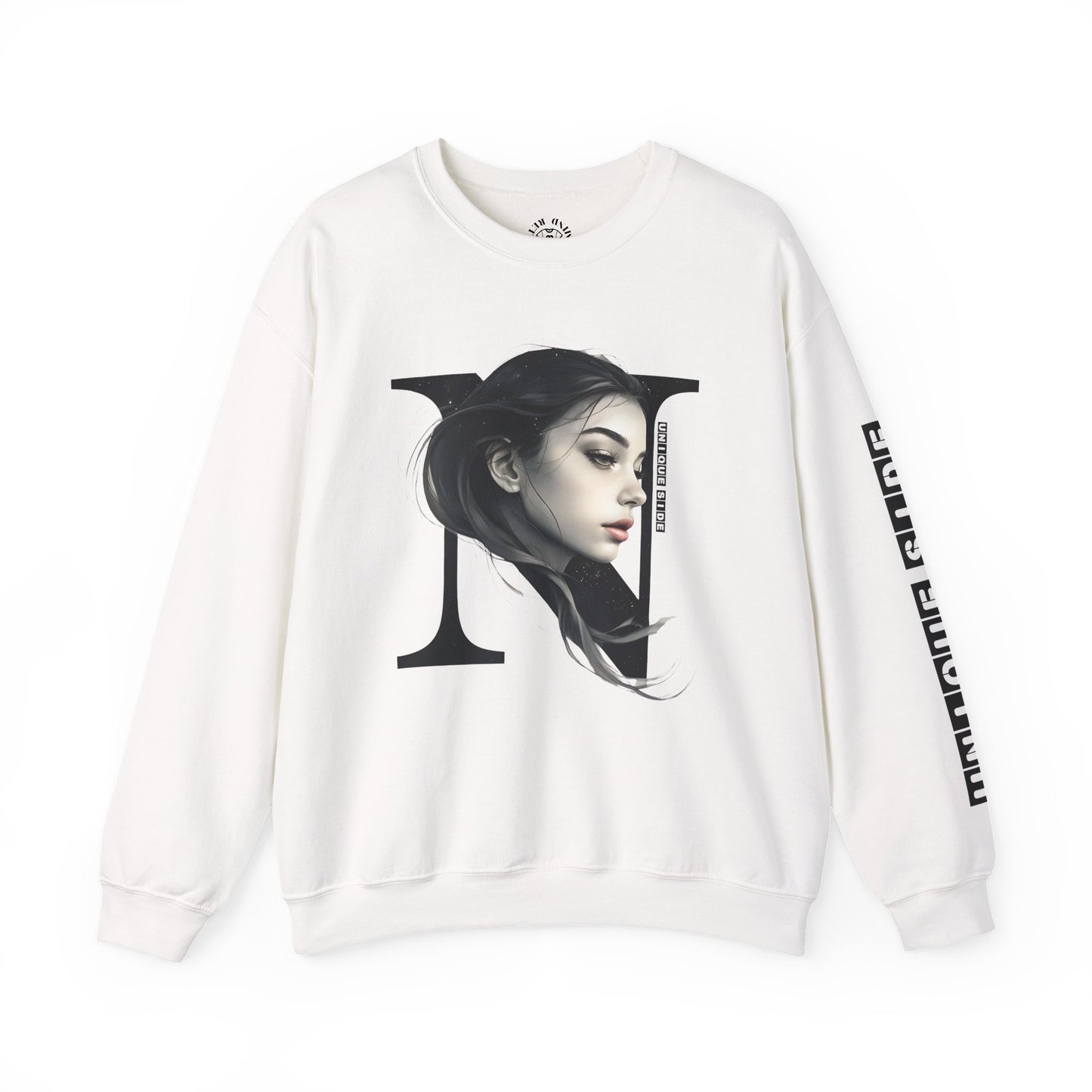 Letter N, Stylish Artistic Sweatshirt, Trendy Crewneck, Graphic Sweater, Cozy Unisex Top, Unique Gift for Art Lovers, Everyday Comfort