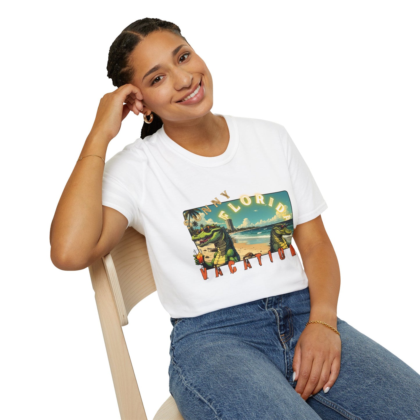 Sunny Florida Vacation T-Shirt - Unisex Softstyle Tee for Travel Lovers