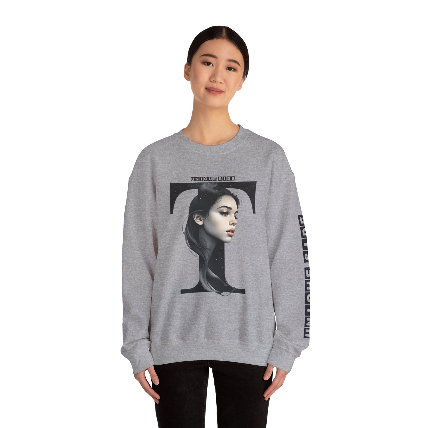 Letter T, Stylish Artistic Sweatshirt, Trendy Crewneck, Graphic Sweater, Cozy Unisex Top, Unique Gift for Art Lovers, Everyday Comfort