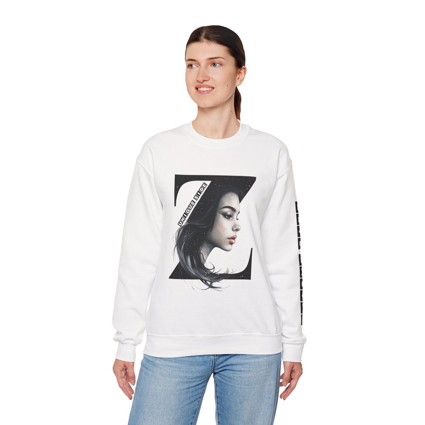 Letter Z, Stylish Artistic Sweatshirt, Trendy Crewneck, Graphic Sweater, Cozy Unisex Top, Unique Gift for Art Lovers, Everyday Comfort