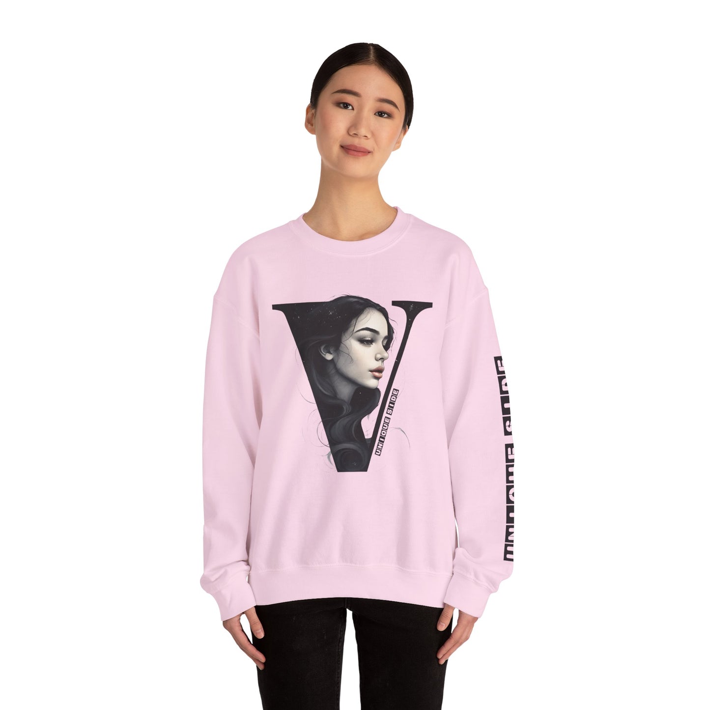 Letter V, Stylish Artistic Sweatshirt, Trendy Crewneck, Graphic Sweater, Cozy Unisex Top, Unique Gift for Art Lovers, Everyday Comfort