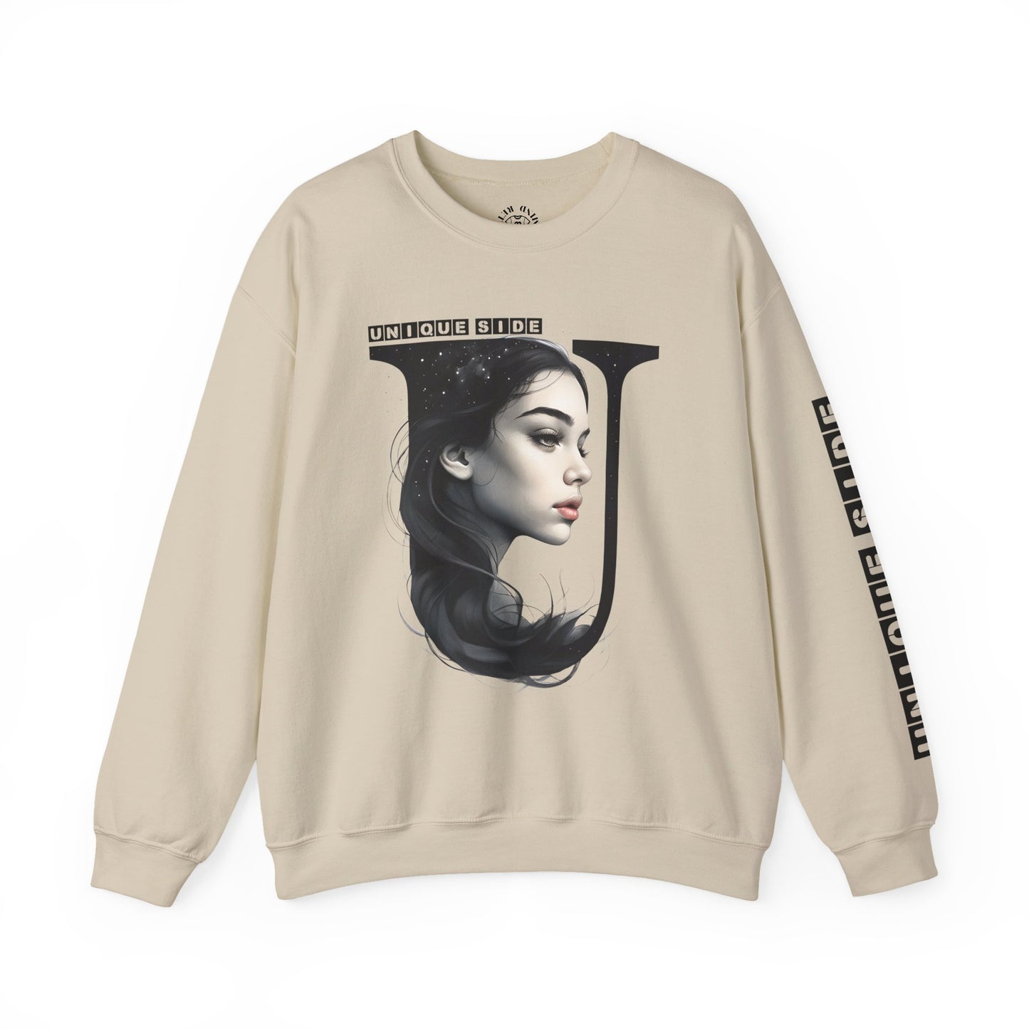 Letter U, Stylish Artistic Sweatshirt, Trendy Crewneck, Graphic Sweater, Cozy Unisex Top, Unique Gift for Art Lovers, Everyday Comfort