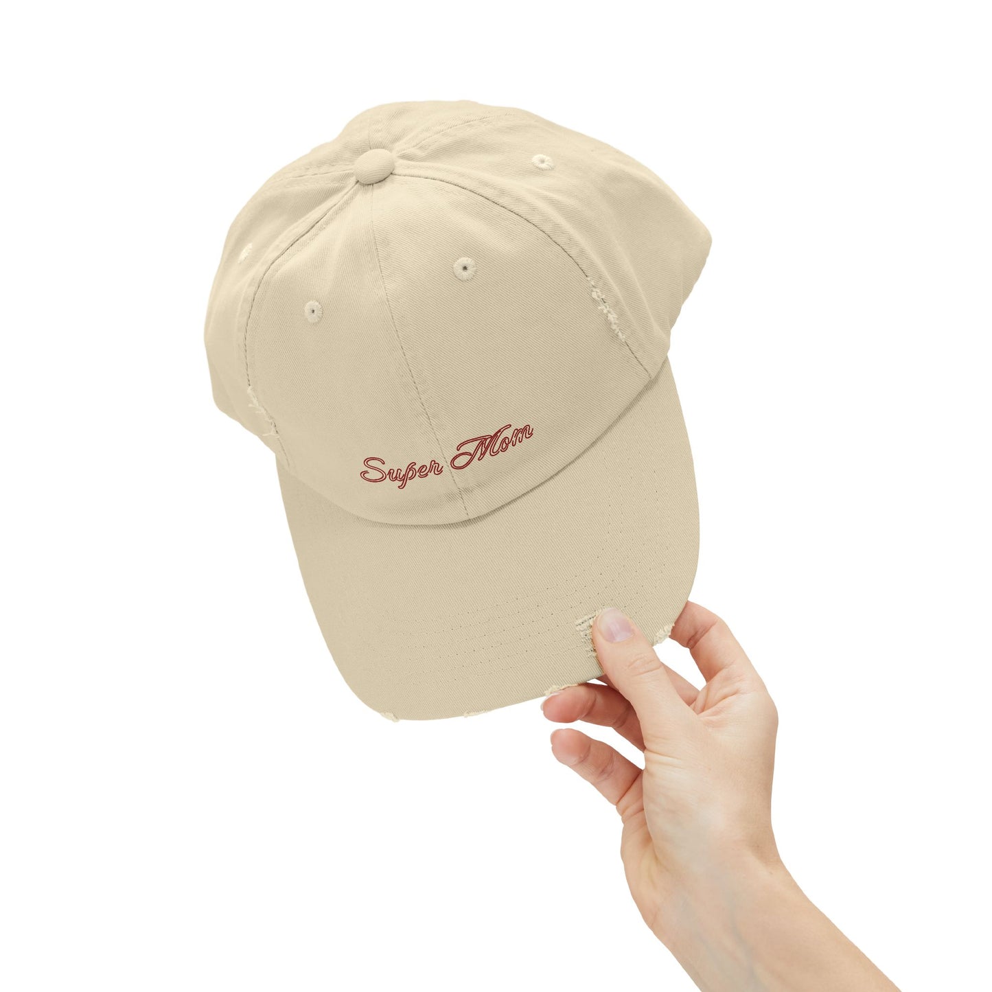 Super Mom Distressed Cap, Gift for Mothers, Casual Style Hat, Everyday Wear, Mother's Day Gift, Unisex Cap