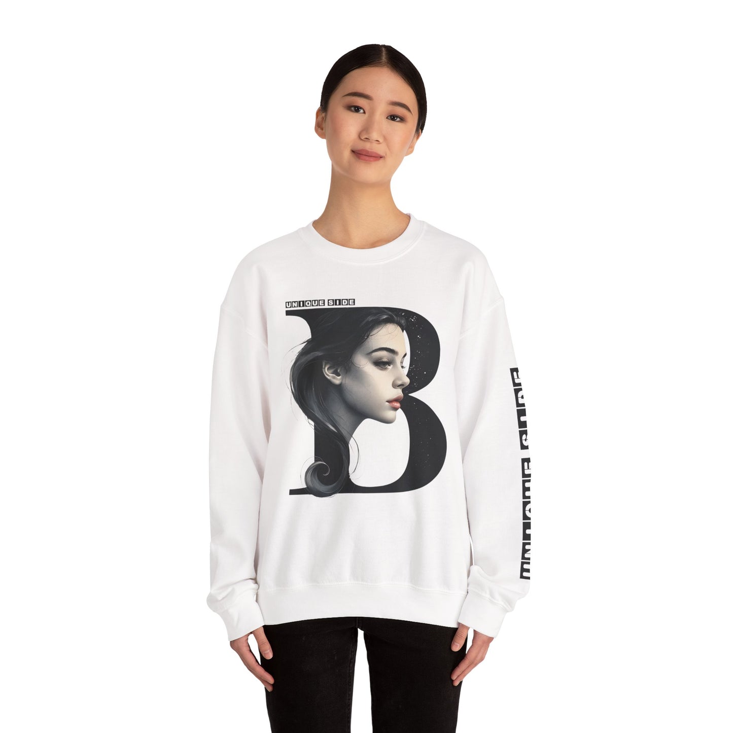 Letter B,Stylish Artistic Sweatshirt, Trendy Crewneck, Graphic Sweater, Cozy Unisex Top, Unique Gift for Art Lovers, Everyday Comfort