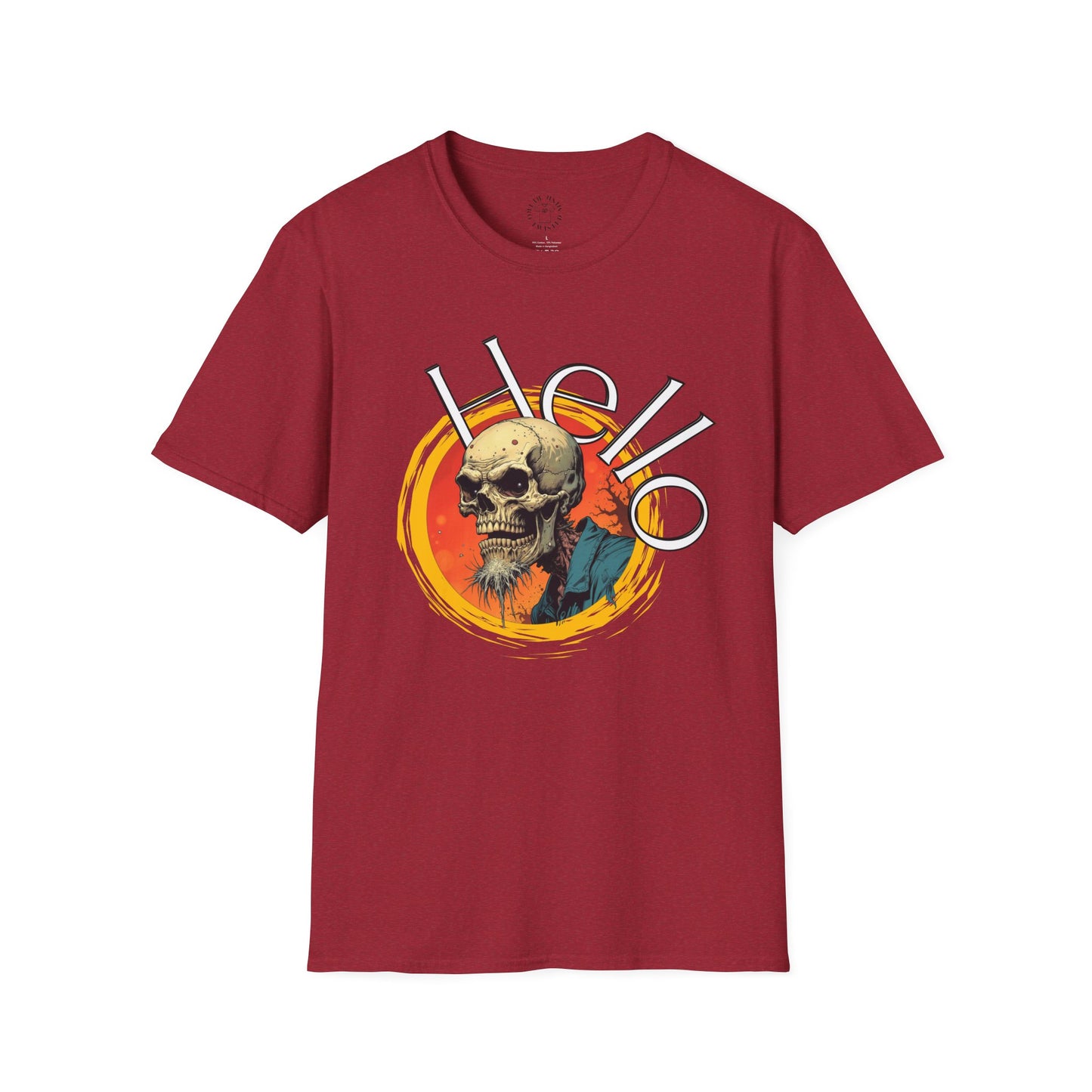 Hello Skull Graphic Unisex Softstyle T-Shirt - Edgy Streetwear Tee,scull