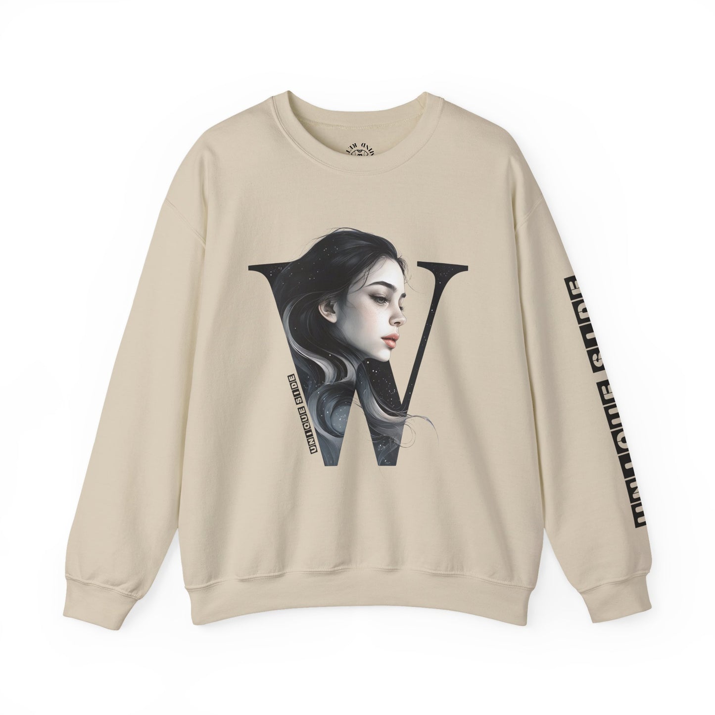 Letter W, Stylish Artistic Sweatshirt, Trendy Crewneck, Graphic Sweater, Cozy Unisex Top, Unique Gift for Art Lovers, Everyday Comfort