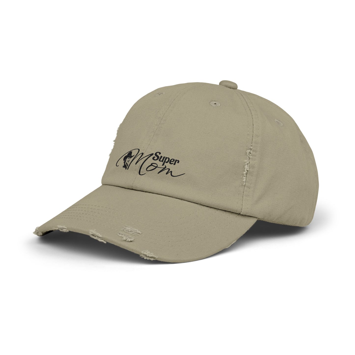Super Mom Unisex Distressed Cap, Casual Hat for Moms, Gift for Mother's Day, Everyday Wear, Relaxed Style