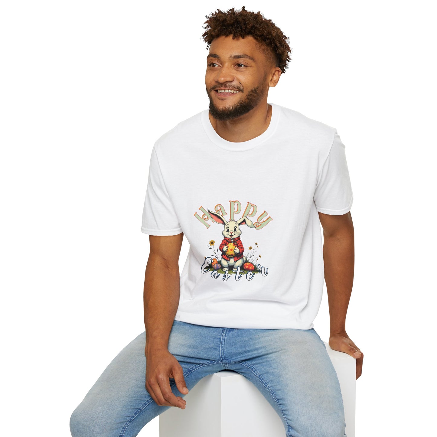 Happy Easter Unisex Softstyle T-shirt - Spring Celebration Tee,easter bunny