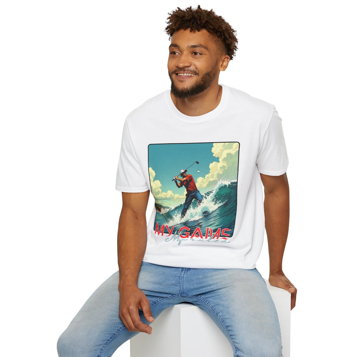 My Game Unisex Softstyle T-Shirt - Retro Golf Graphic Tee, golf, ocean,sport