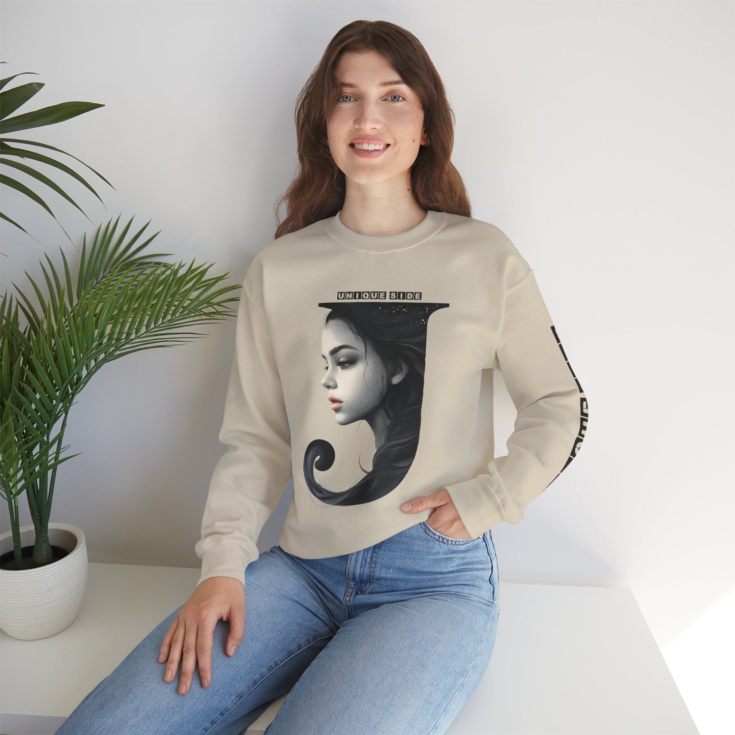 Letter J, Stylish Artistic Sweatshirt, Trendy Crewneck, Graphic Sweater, Cozy Unisex Top, Unique Gift for Art Lovers, Everyday Comfort