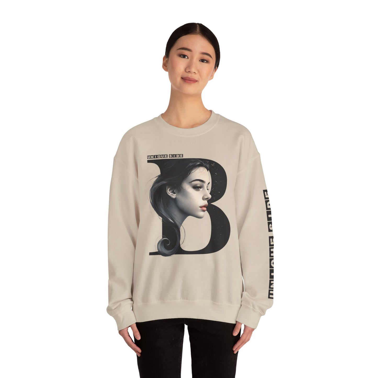 Letter B,Stylish Artistic Sweatshirt, Trendy Crewneck, Graphic Sweater, Cozy Unisex Top, Unique Gift for Art Lovers, Everyday Comfort