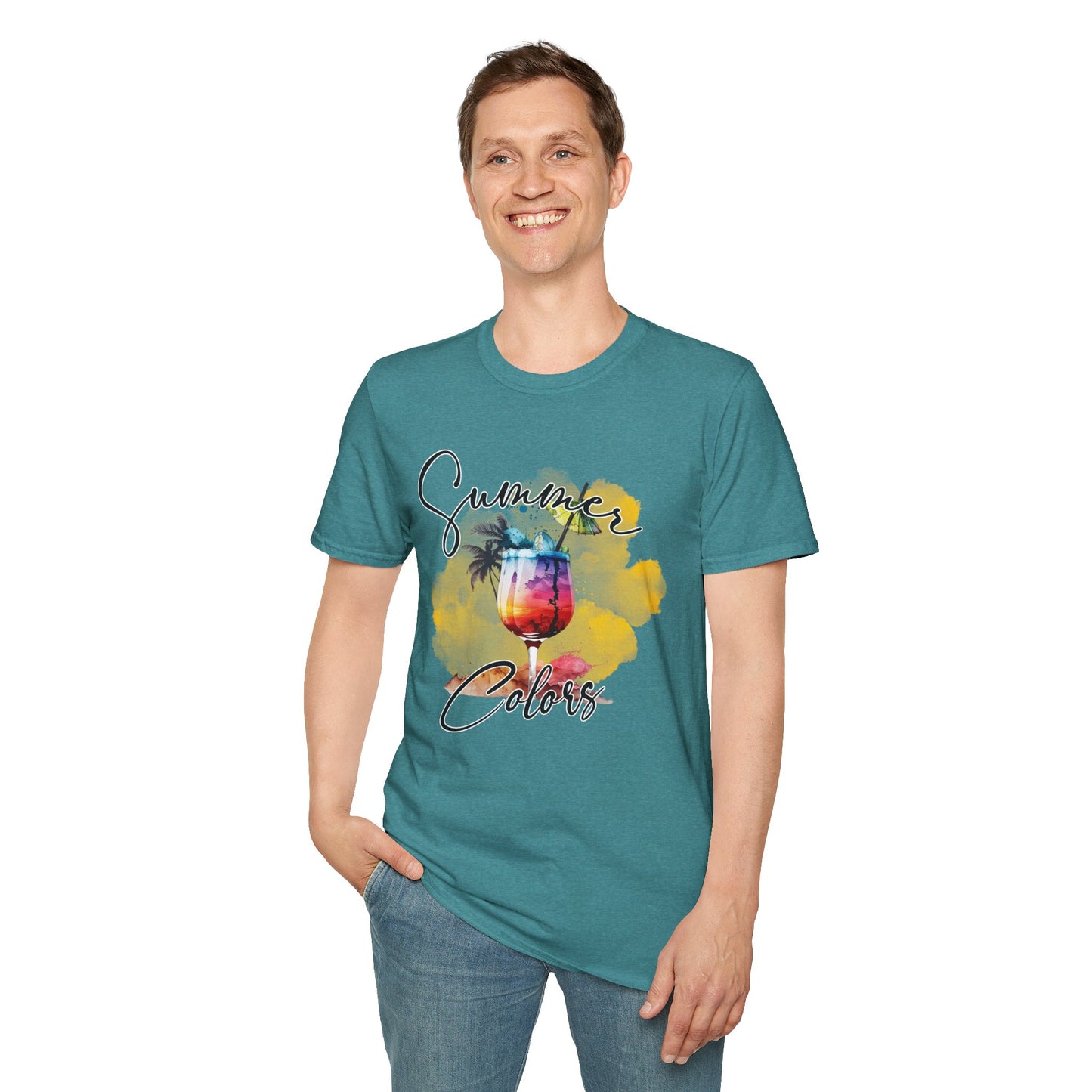 Summer Colors T-Shirt, Unisex Tee for Beach Days, Vacation Style, Summer Outing, Travel Shirt, Gift for Him/Her