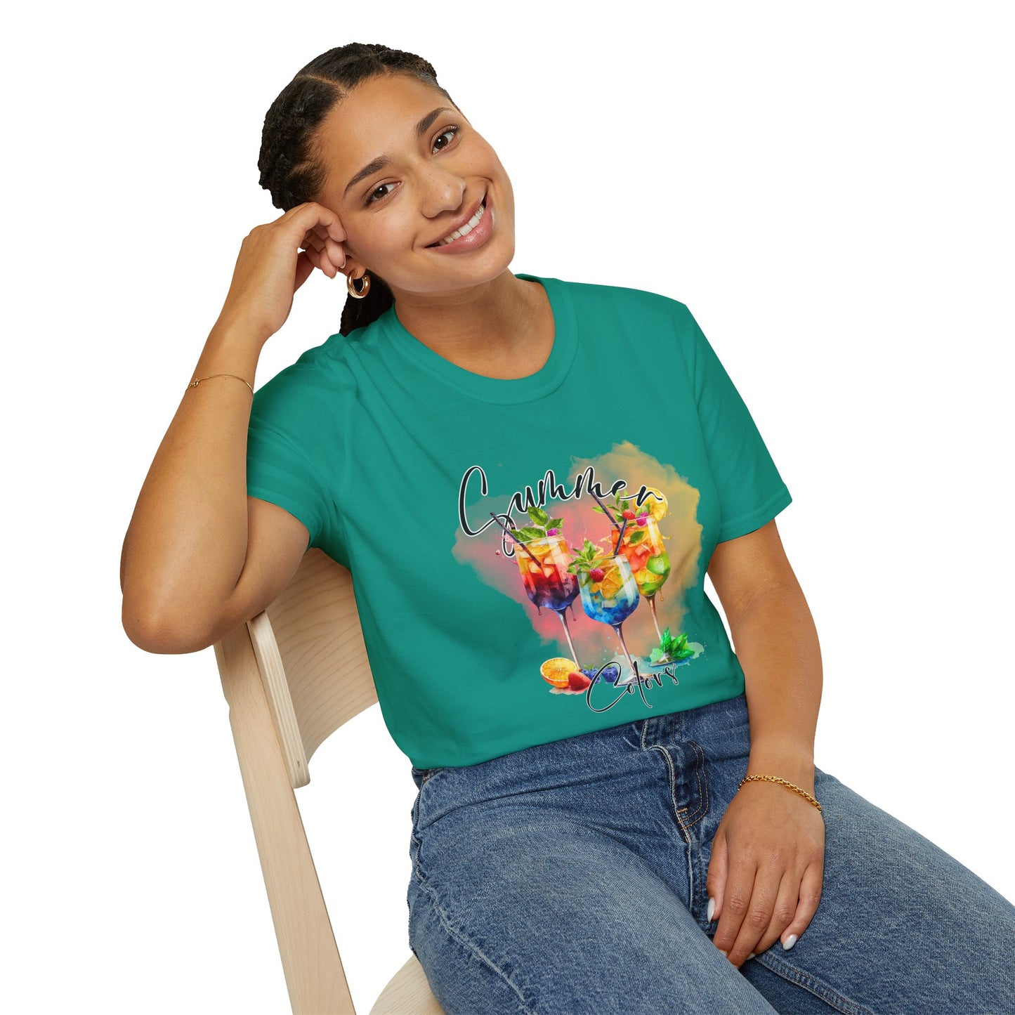 Colorful Floral Summer Unisex T-Shirt, Boho Shirt, Gift for Her, Vacation Tee, Festival Apparel, Summer Outfit