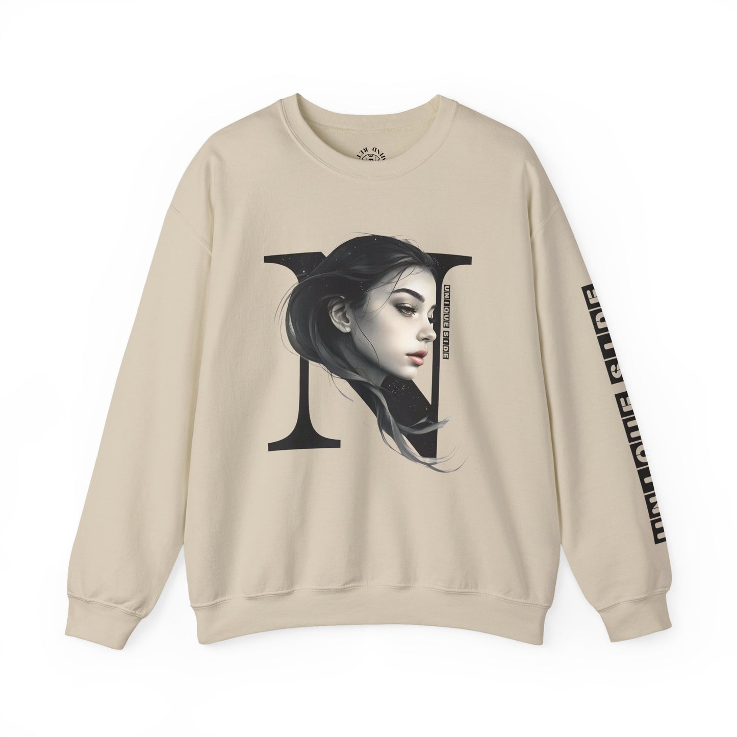 Letter N, Stylish Artistic Sweatshirt, Trendy Crewneck, Graphic Sweater, Cozy Unisex Top, Unique Gift for Art Lovers, Everyday Comfort