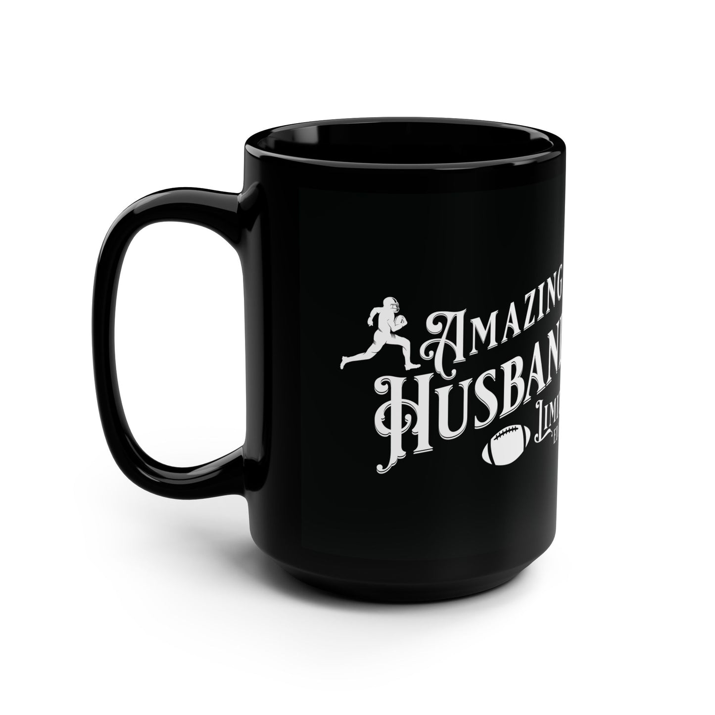 Amazing Husband, Football , Valentine's day gift for him .Black Mug
