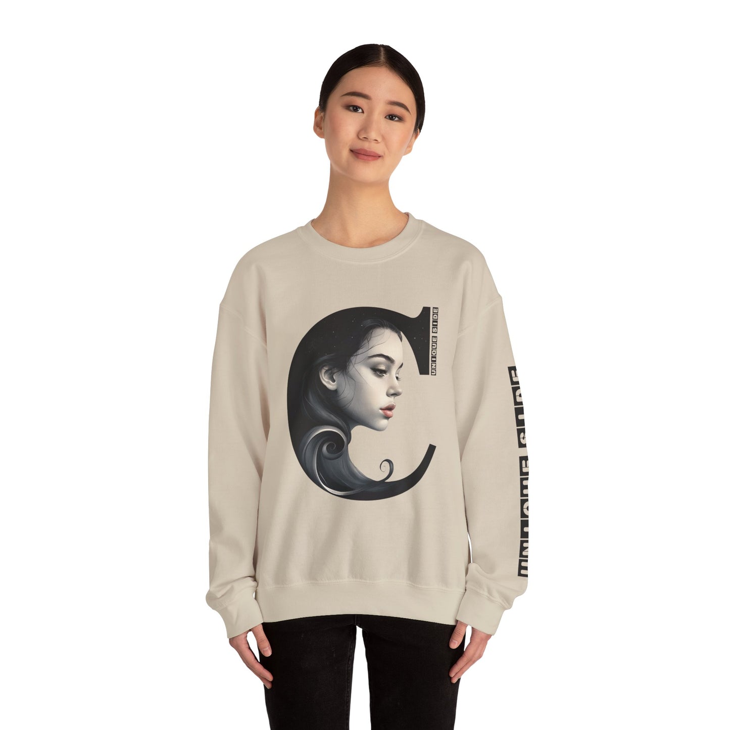 Letter C,Stylish Artistic Sweatshirt, Trendy Crewneck, Graphic Sweater, Cozy Unisex Top, Unique Gift for Art Lovers, Everyday Comfort