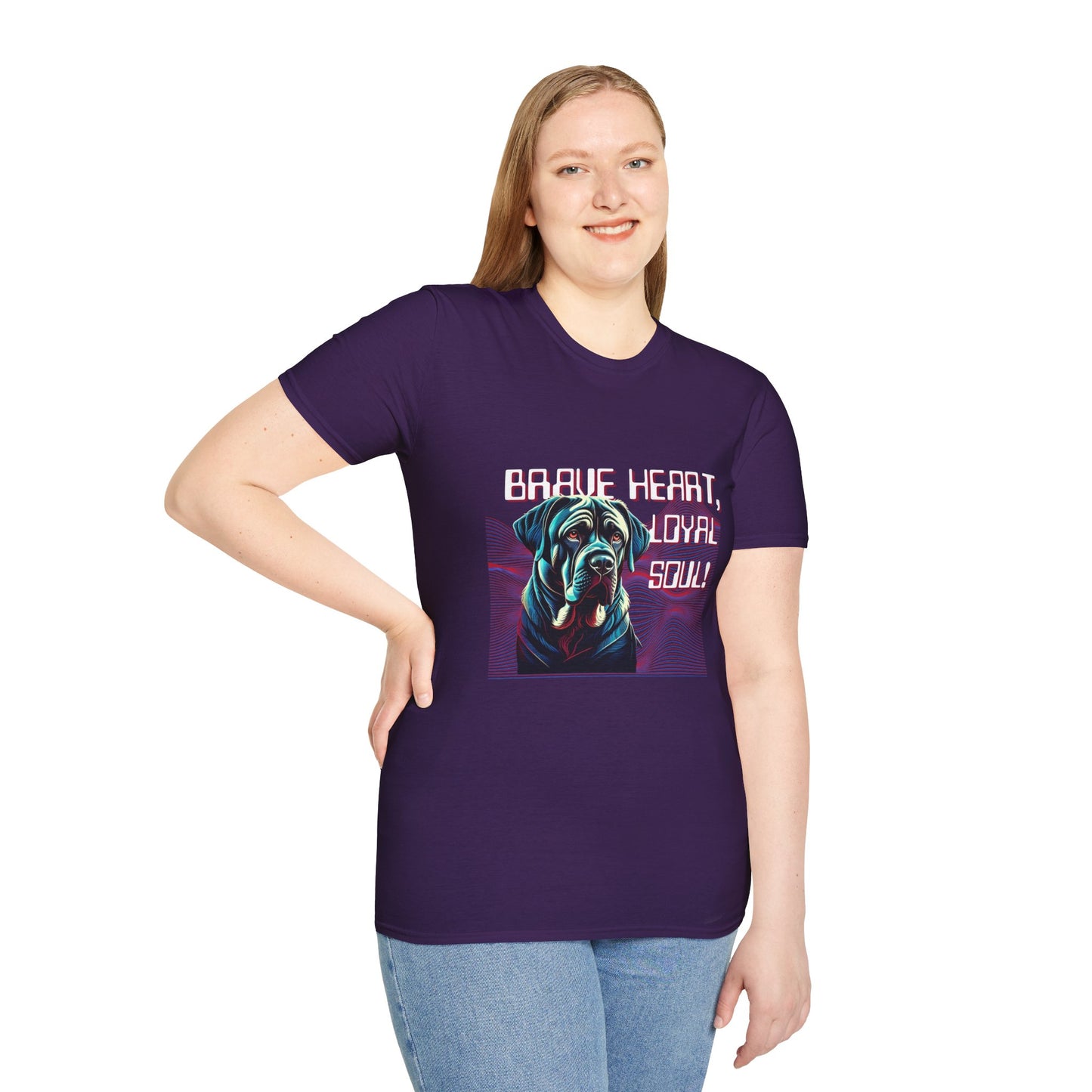 Brave Heart, Loyal Soul Dog T-Shirt - Unisex Softstyle Tee