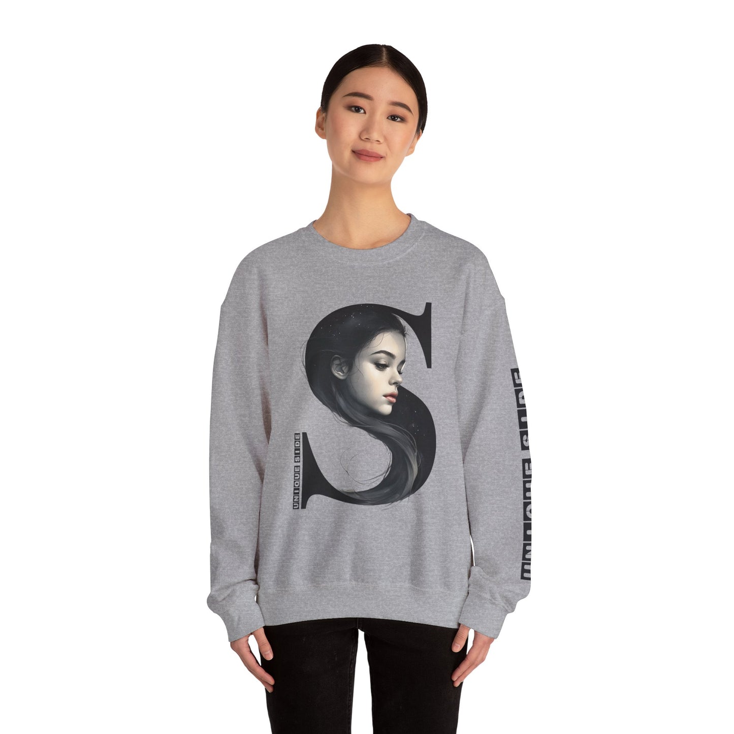 Letter S, Stylish Artistic Sweatshirt, Trendy Crewneck, Graphic Sweater, Cozy Unisex Top, Unique Gift for Art Lovers, Everyday Comfort