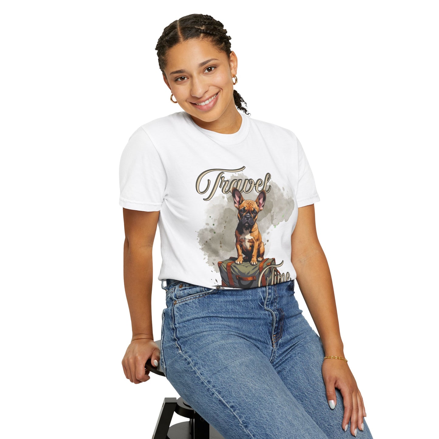 Travel Time Unisex Garment-Dyed T-Shirt - Perfect for Dog Lovers & Adventurers