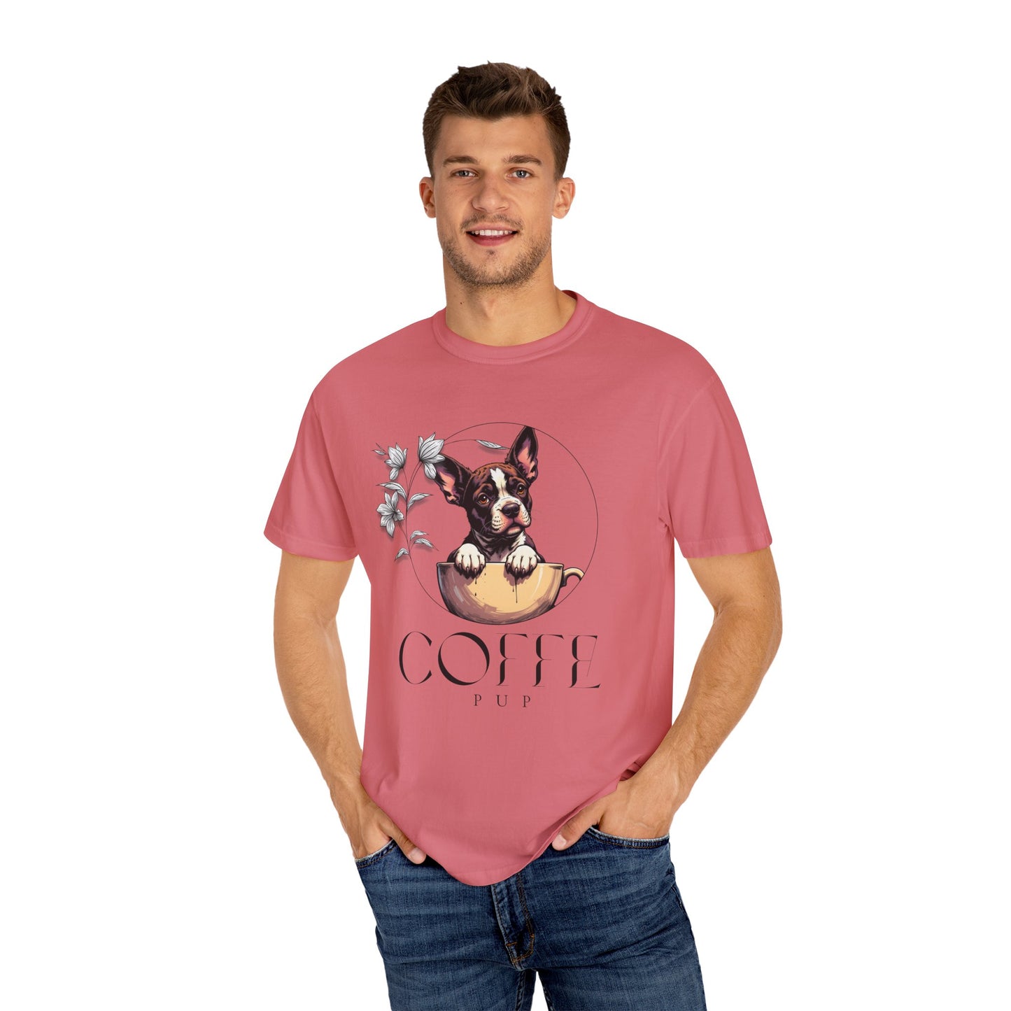 Coffee Pup Unisex Garment-Dyed T-shirt