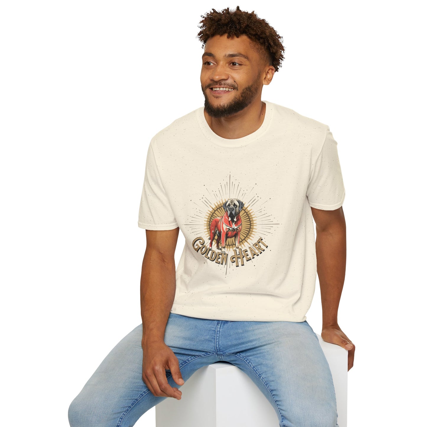 Golden Heart Unisex Softstyle T-Shirt - Perfect Gift for Dog Lovers
