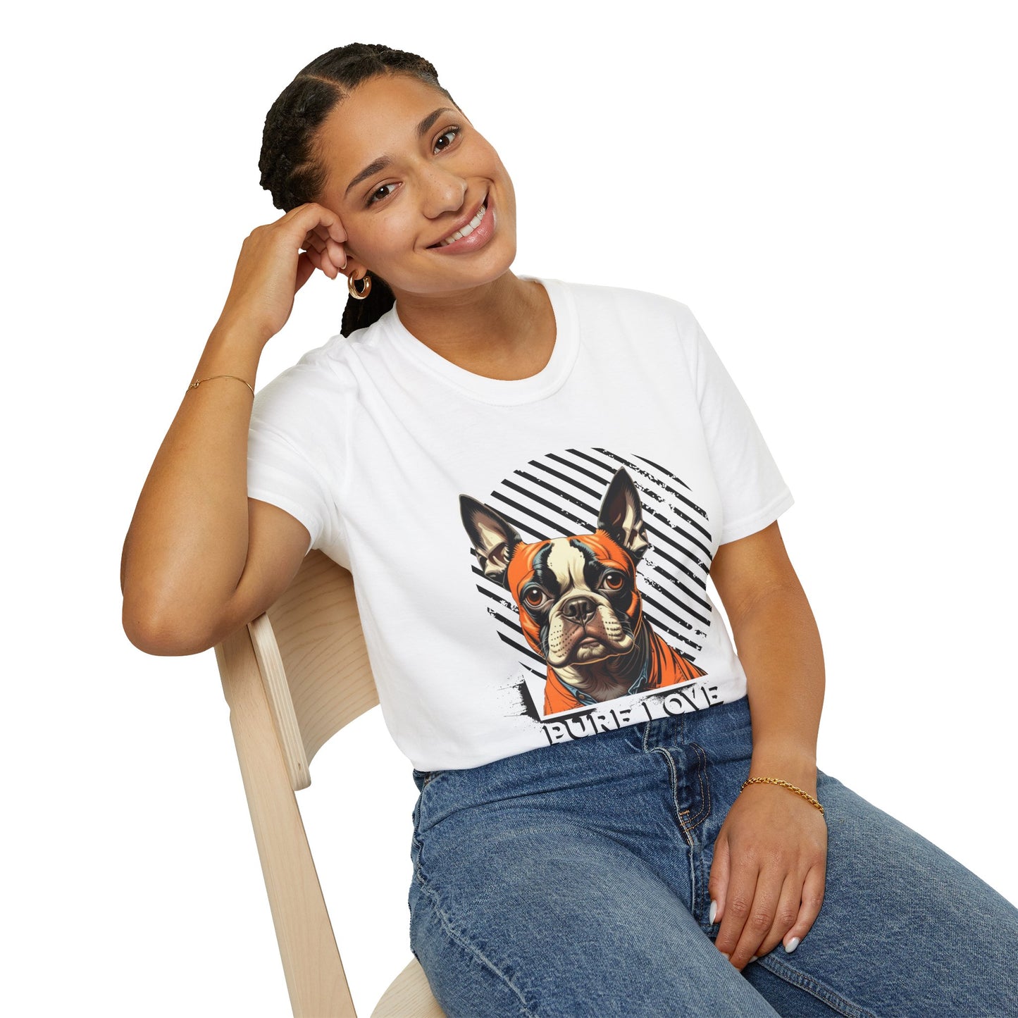 Pure Love French Bulldog T-Shirt | Unisex Softstyle Tee for Dog Lovers