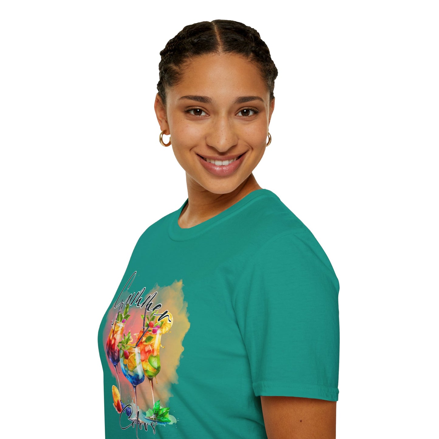 Colorful Floral Summer Unisex T-Shirt, Boho Shirt, Gift for Her, Vacation Tee, Festival Apparel, Summer Outfit