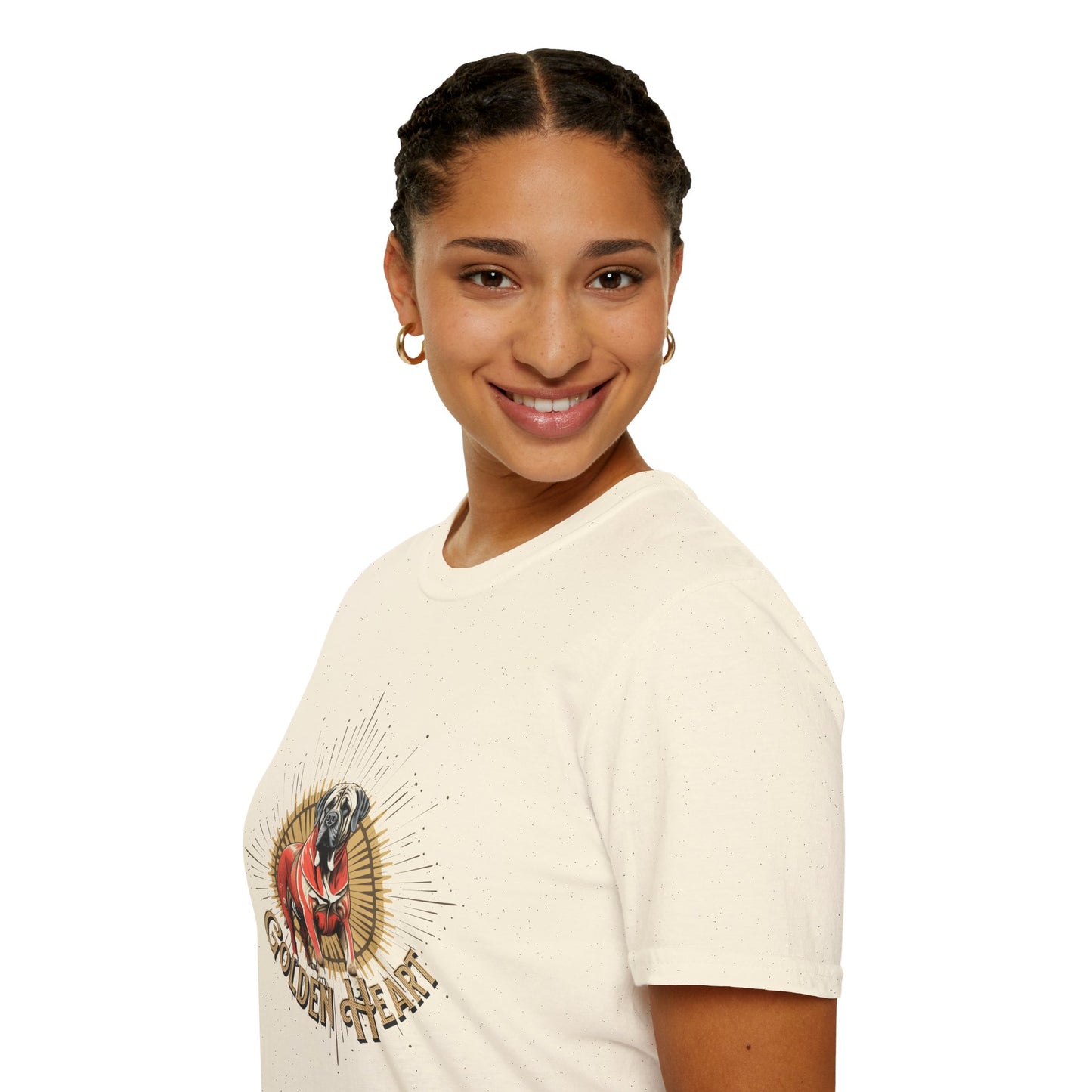 Golden Heart Unisex Softstyle T-Shirt - Perfect Gift for Dog Lovers