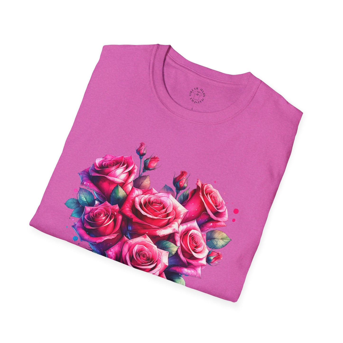 Floral Heart Open Unisex Softstyle T-Shirt.twisted.love