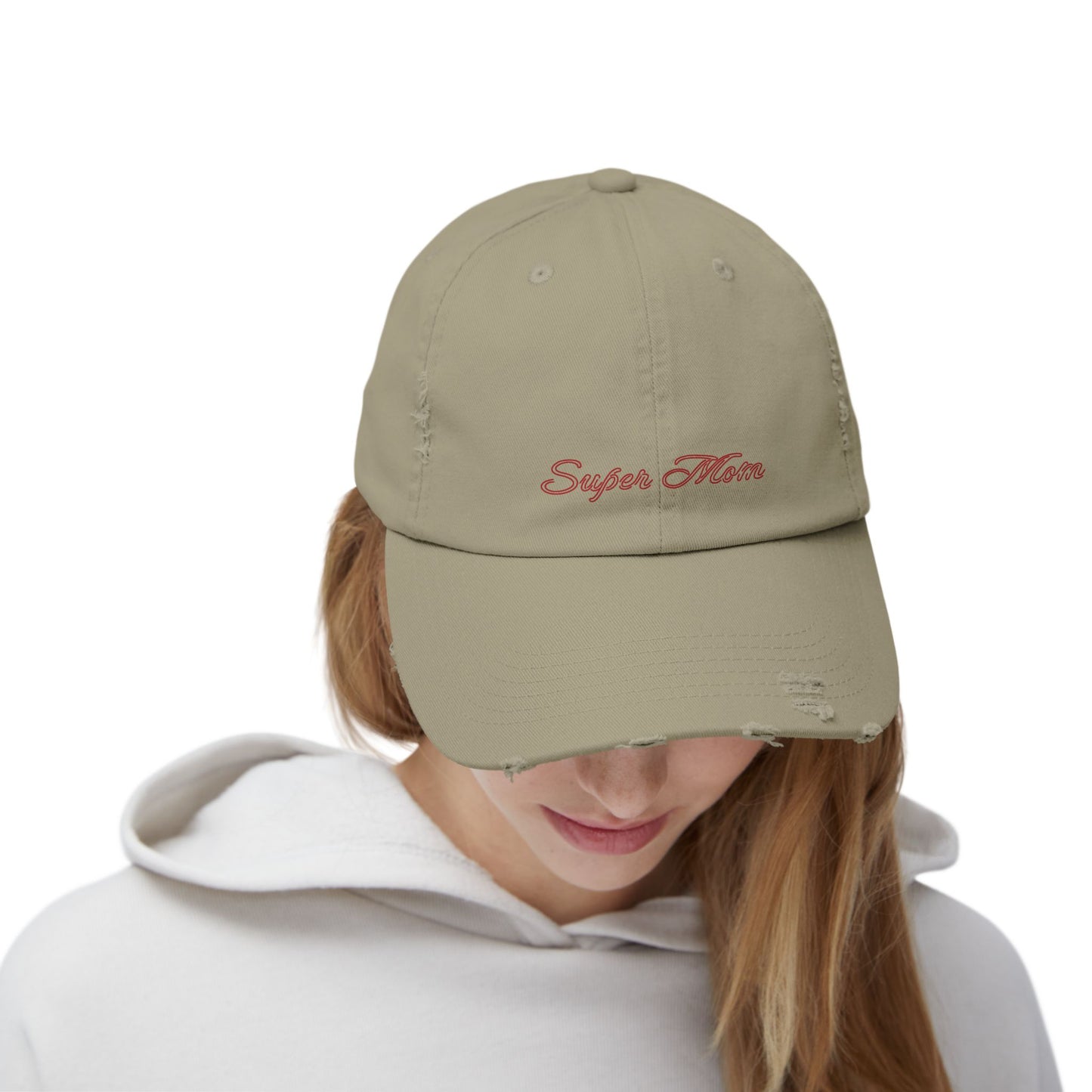 Super Mom Distressed Cap, Gift for Mothers, Casual Style Hat, Everyday Wear, Mother's Day Gift, Unisex Cap